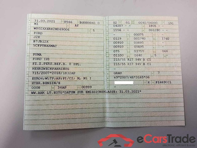 Ford Puma (2019->) DE - SUV5 1.0 EcoBoost Mild Hybrid EU6d, Titanium S/S (EURO 6d), 2020 - 2024 #2