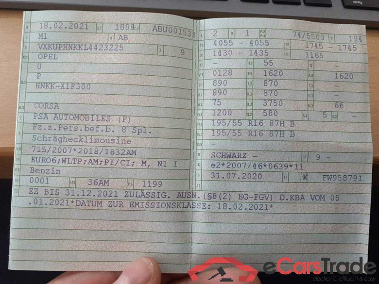 Opel Corsa F (2019->) DE - LimS5 1.2 Turbo EU6d, Edition (EURO 6d), 2019 - 2023 #6