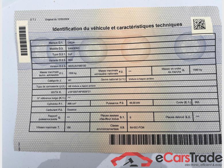 DACIA Sandero Sandero 1.0i SCe Essential #3