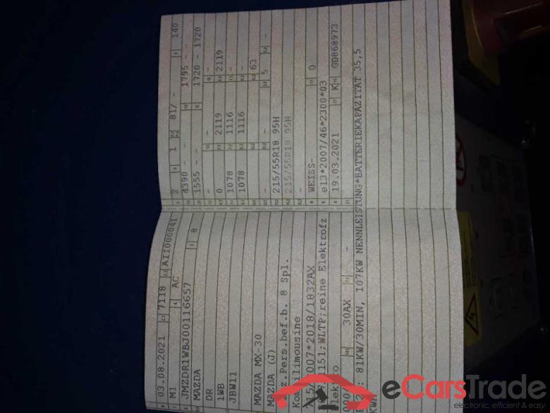 Mazda MX-30 (DR)(05.2020->) DE - SUV5 e-SKYACTIV, 2020 - 2022 #2