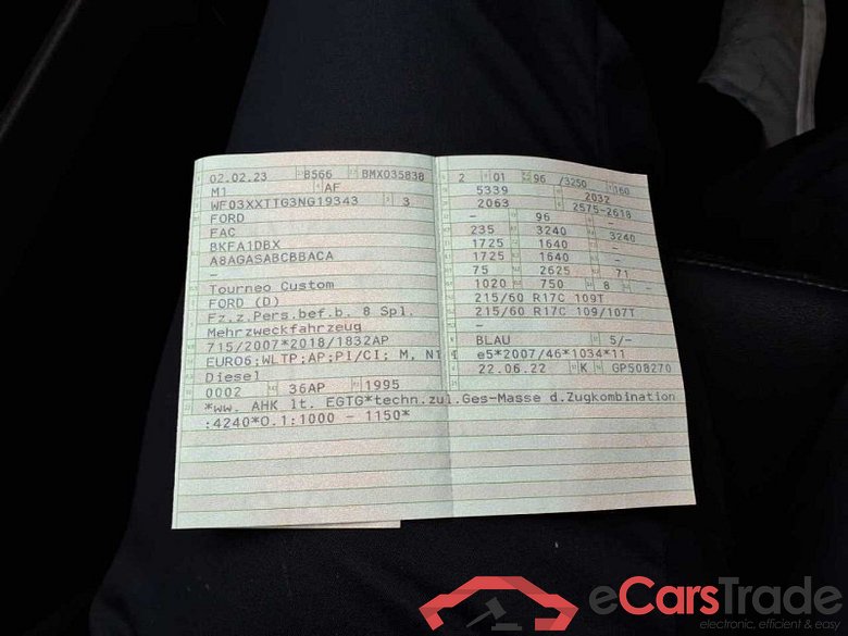 Ford Transit/Tourneo Custom Kombi (TTF)(2012->) DE - Bs4 2.0 TDCi EU6d, 320 L1 Active (EURO 6d), (Facelift) 2021 - 2023 #2