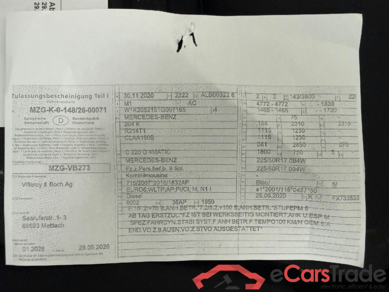 C -Klasse T-Modell C 220 d 4Matic T (205.215) 143KW AT9 E6d #1