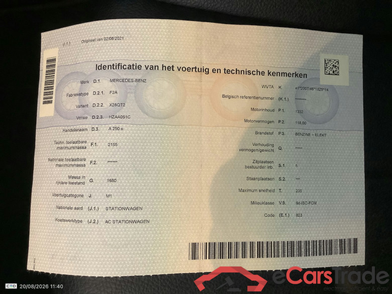 MERCEDES-BENZ A-Klasse 1.3 A 250 E DCT BUSINESS SOLUTION