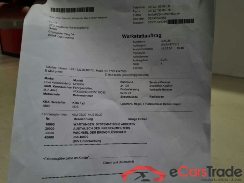 Opel Mokka (2020->) DE - SUV5 1.2 Turbo EU6e, GS Line, 2022 - 2024 #6